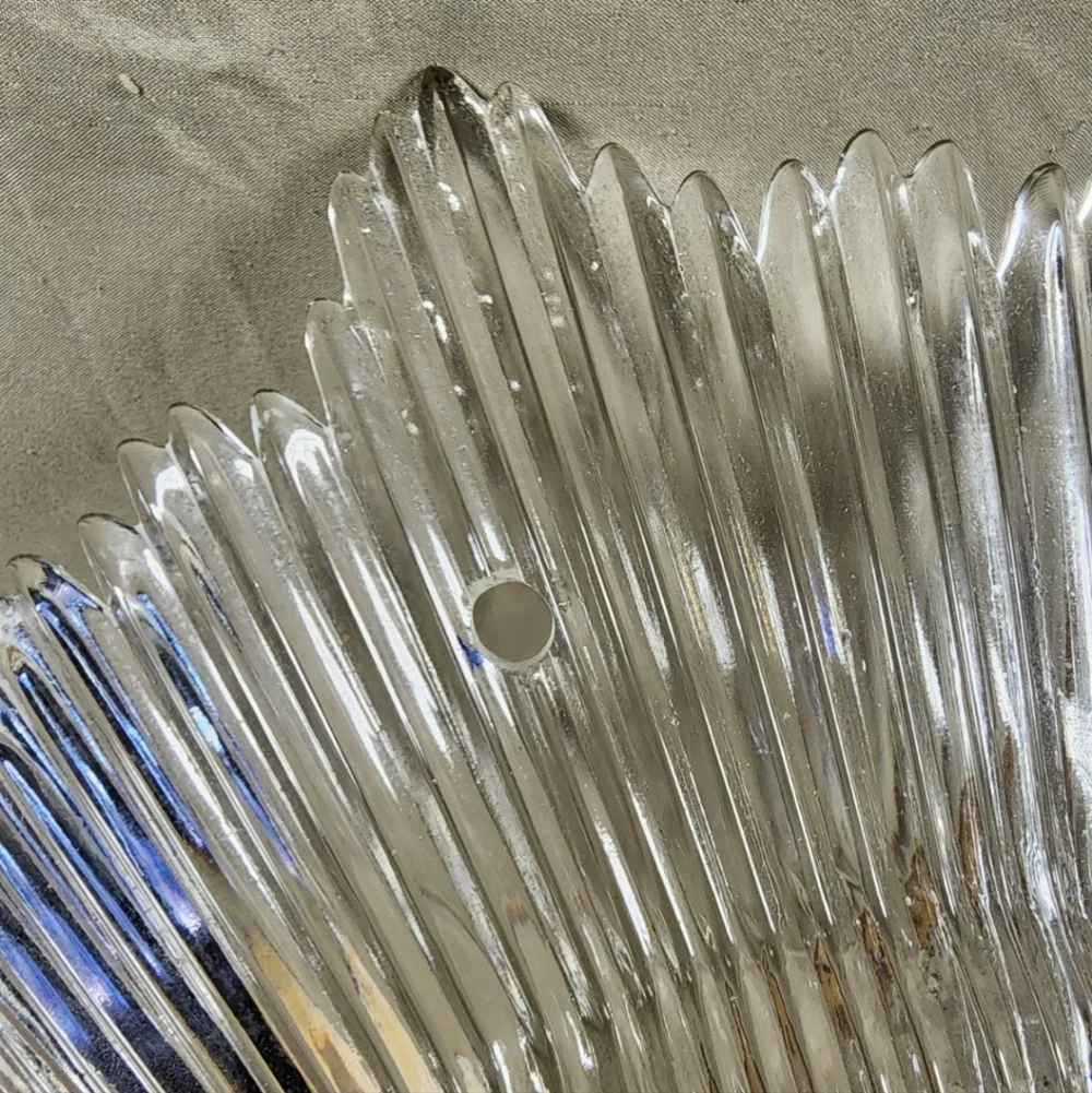 Antique Art Deco Ice Crystal Glass Static Ceiling Light Shade